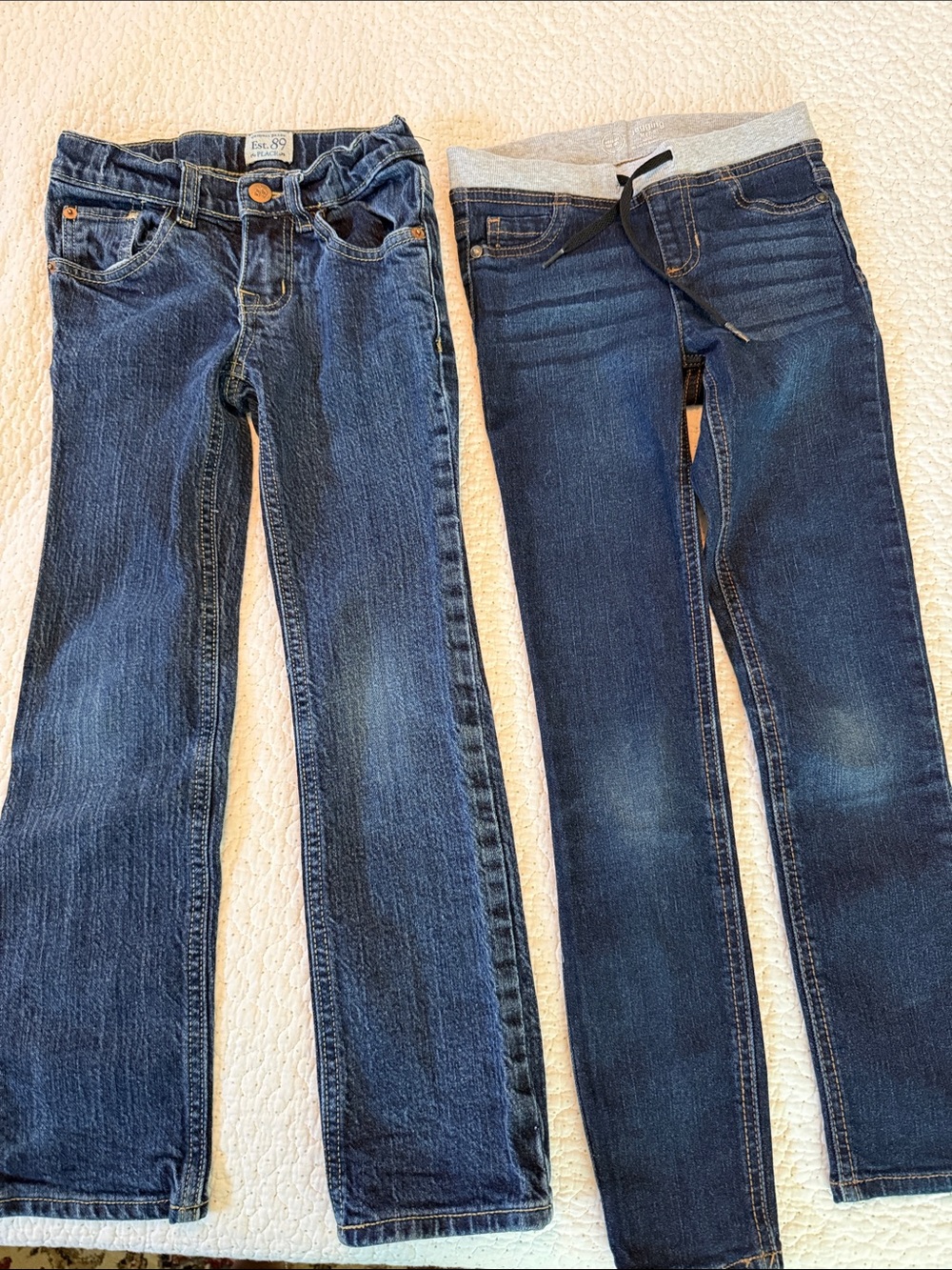 Two pair Girls' Blue Jeans